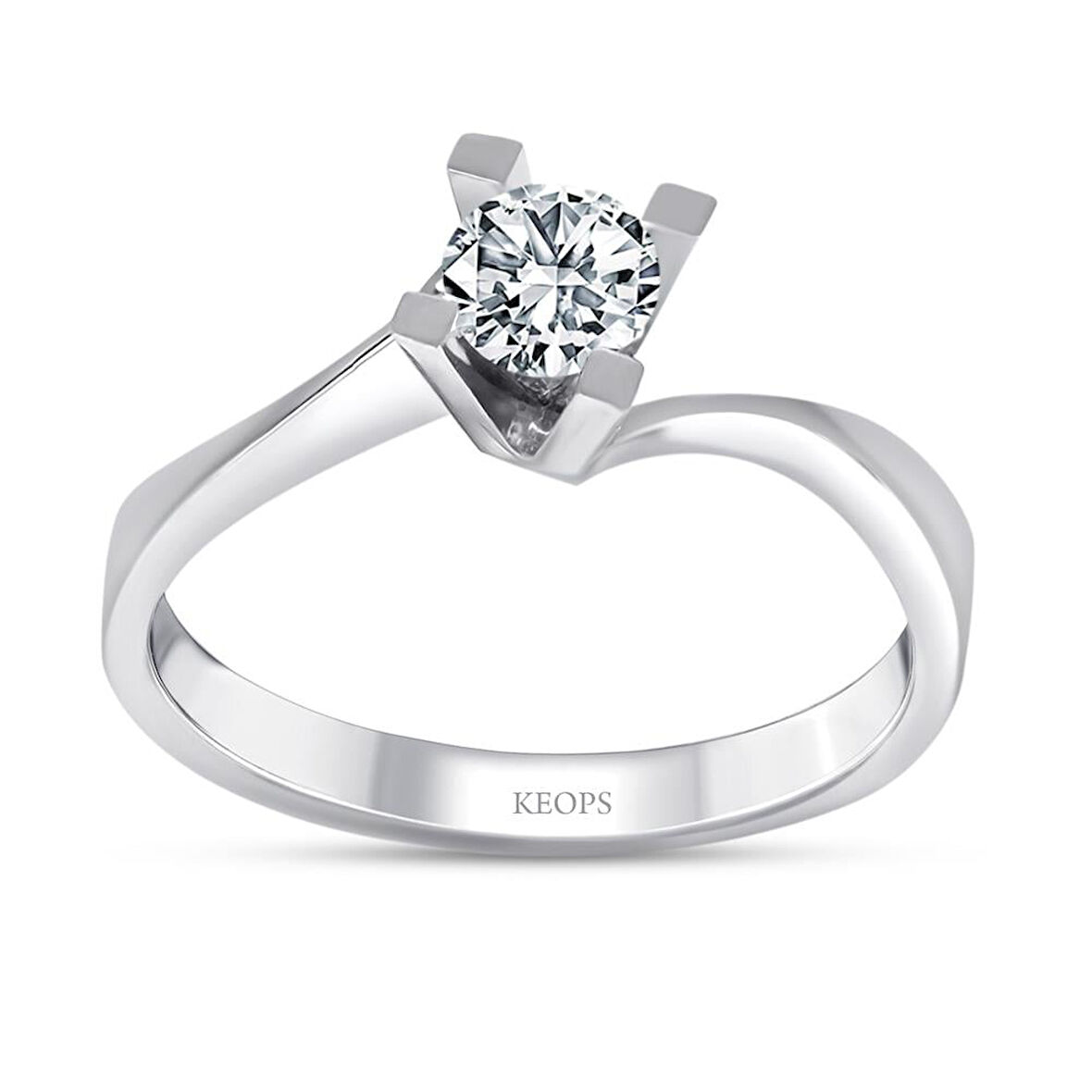 E Renk 0.30 Karat Pırlanta Tektaş Yüzük - HRD Sertifikalı