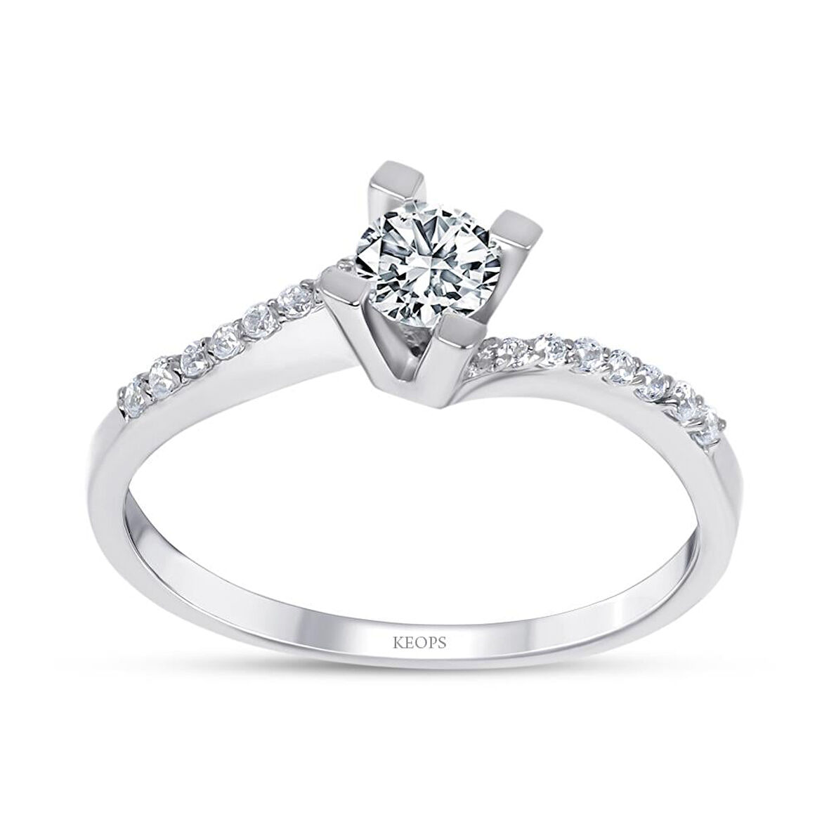 G Renk 0.48 Karat Pırlanta Tektaş Yüzük - HRD Sertifikalı