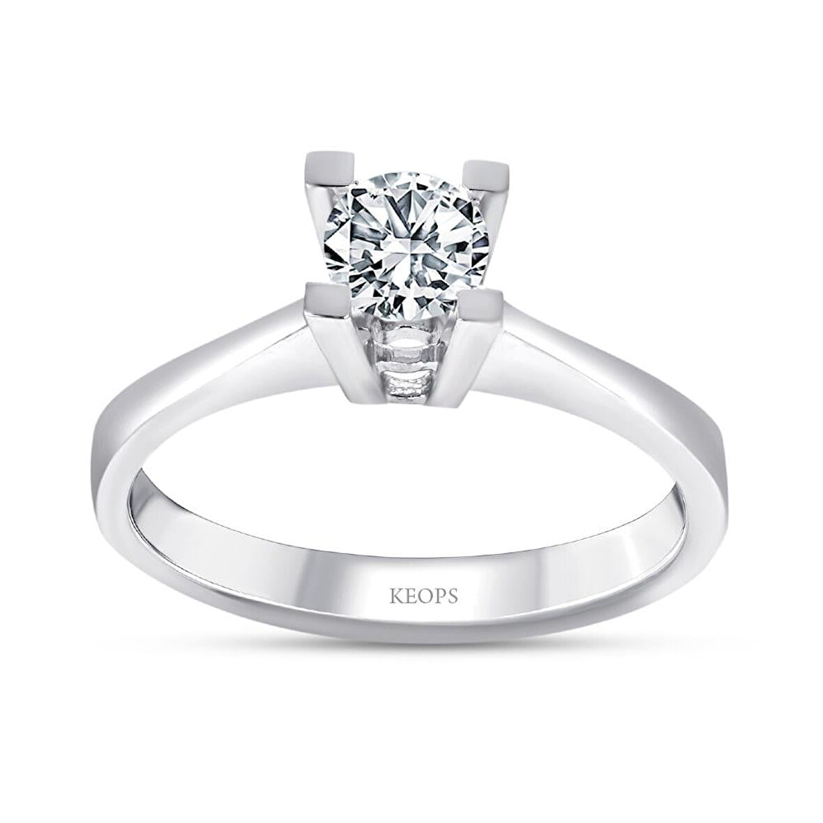 G Renk 0.30 Karat Pırlanta Tektaş Yüzük - HRD Sertifikalı