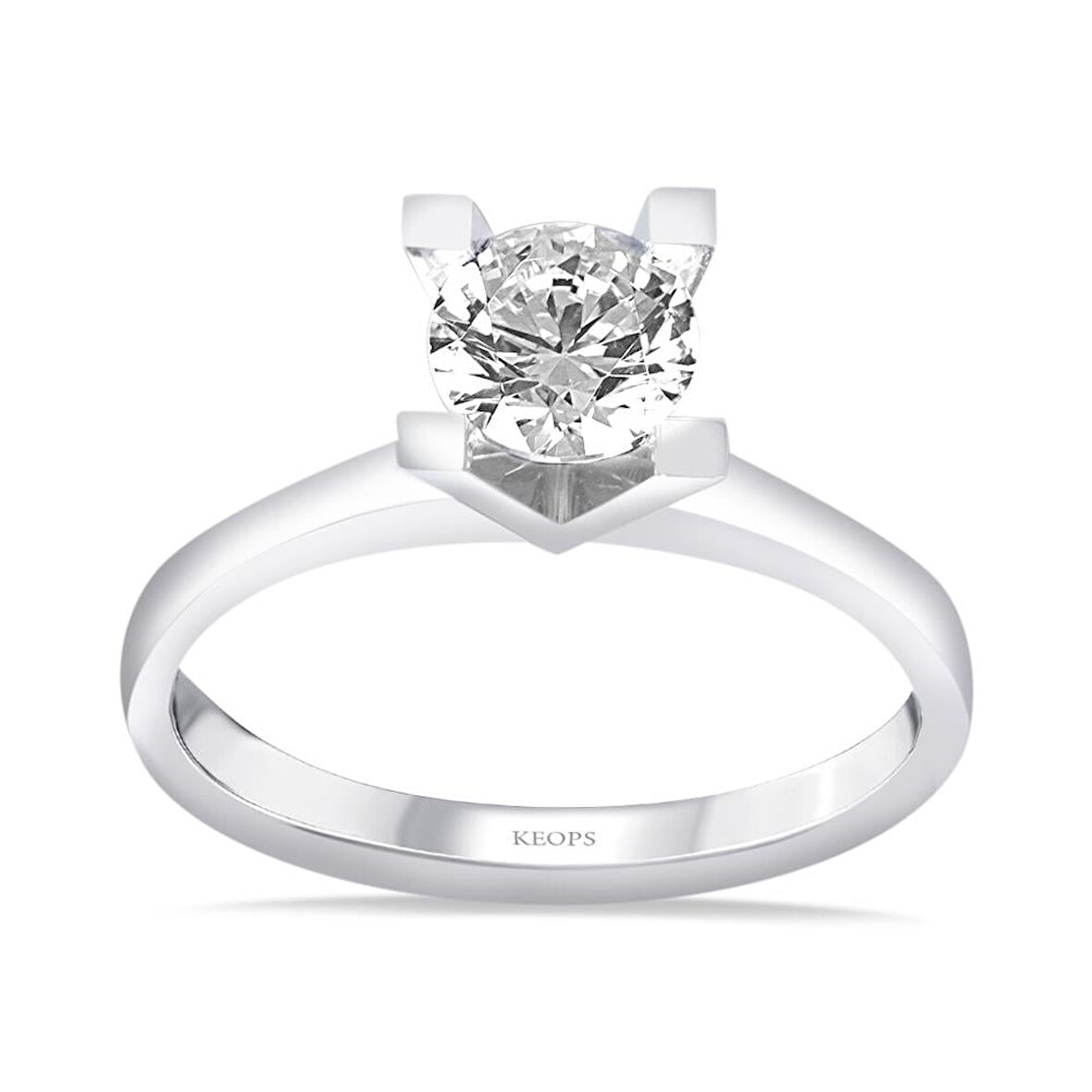 D Renk 0.70 Karat Pırlanta Tektaş Yüzük - HRD Sertifikalı