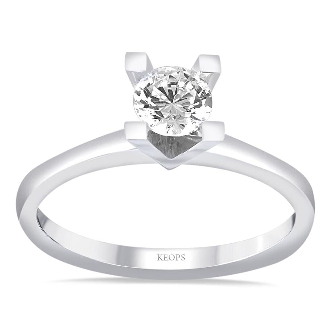 E Renk 0.40 Karat Pırlanta Tektaş Yüzük - HRD Sertifikalı