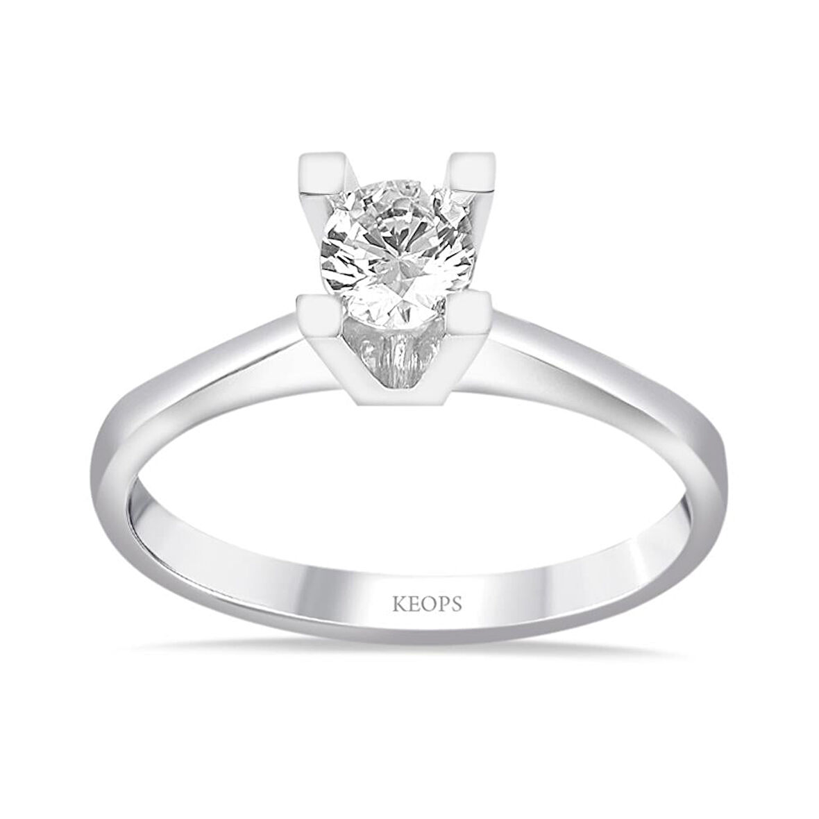 H Renk 0.30 Karat Pırlanta Tektaş Yüzük - HRD Sertifikalı