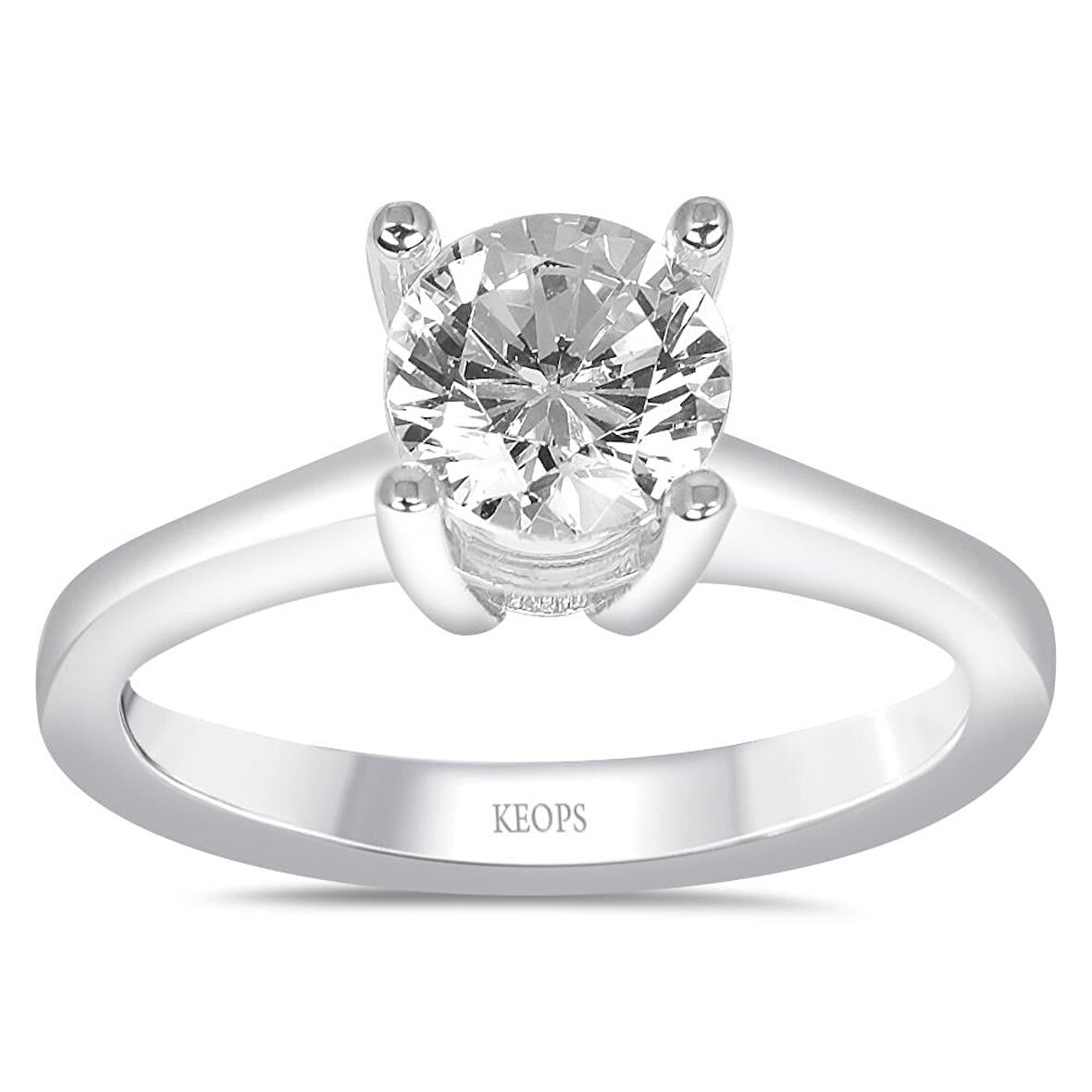 D Renk 0.90 Karat Pırlanta Tektaş Yüzük - HRD Sertifikalı