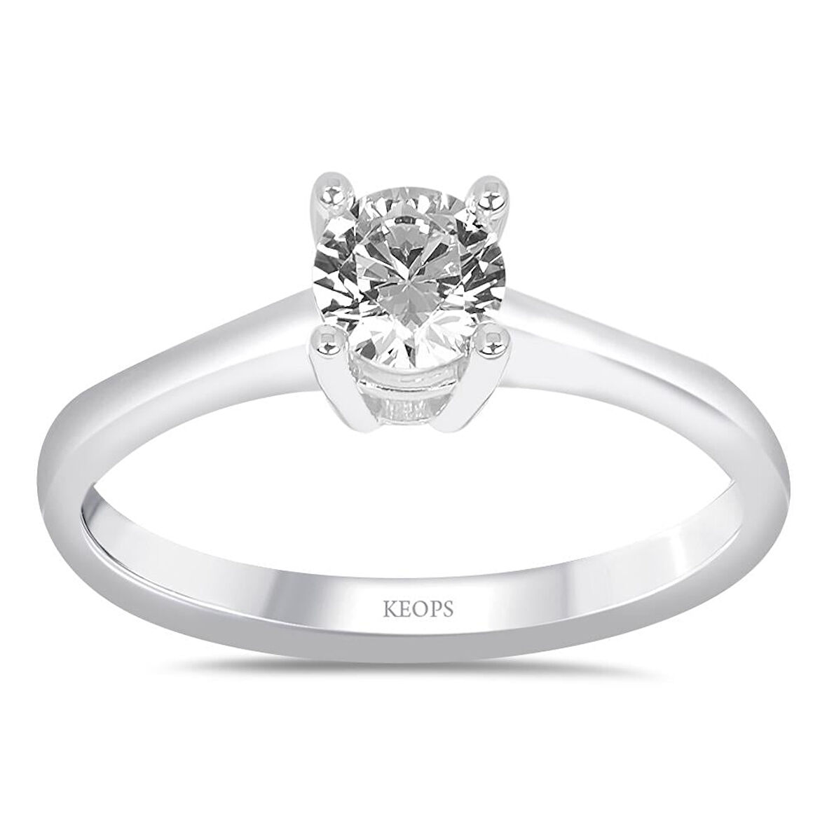 H Renk 0.40 Karat Pırlanta Tektaş Yüzük - HRD Sertifikalı