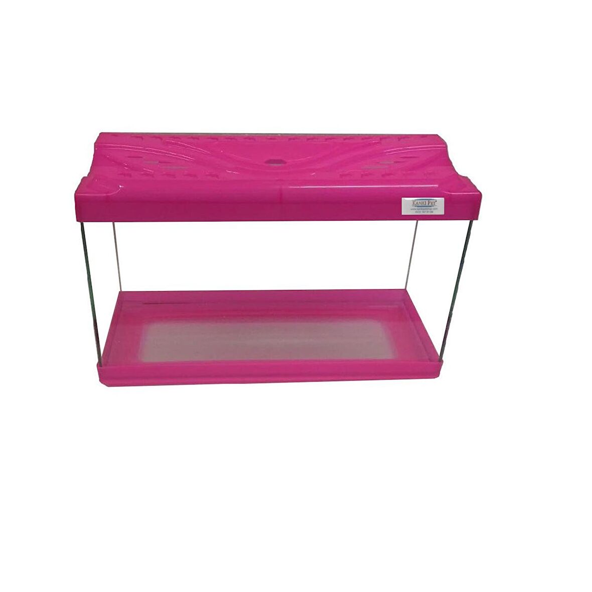 Kanki Pet KP3018 Renkli Kapak Mini Akvaryum Pembe 30 CM