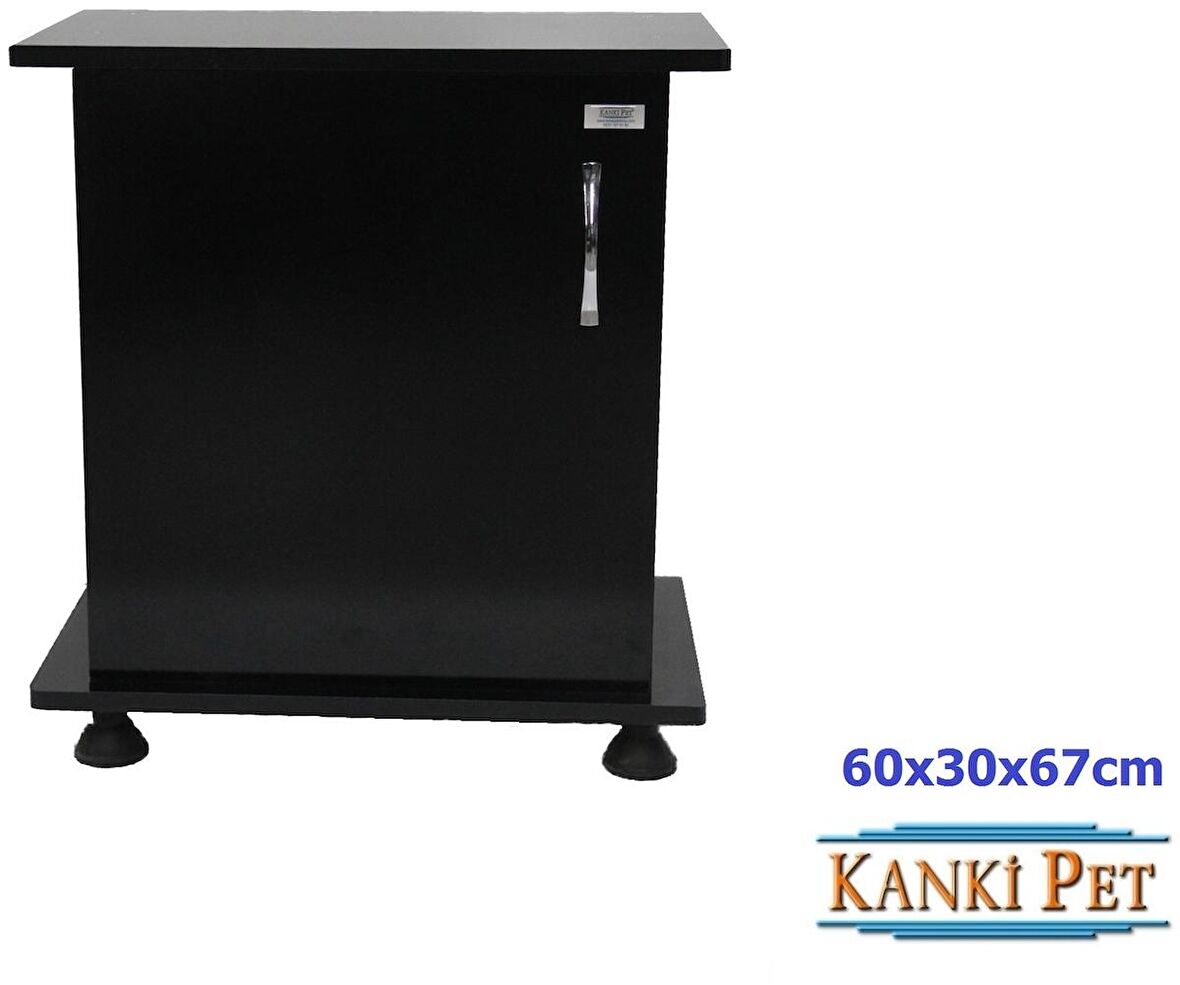 Kanki Pet 60 Cm MDF İthal Akvaryum Siyah Sehpa 60 x 30 x 67h cm