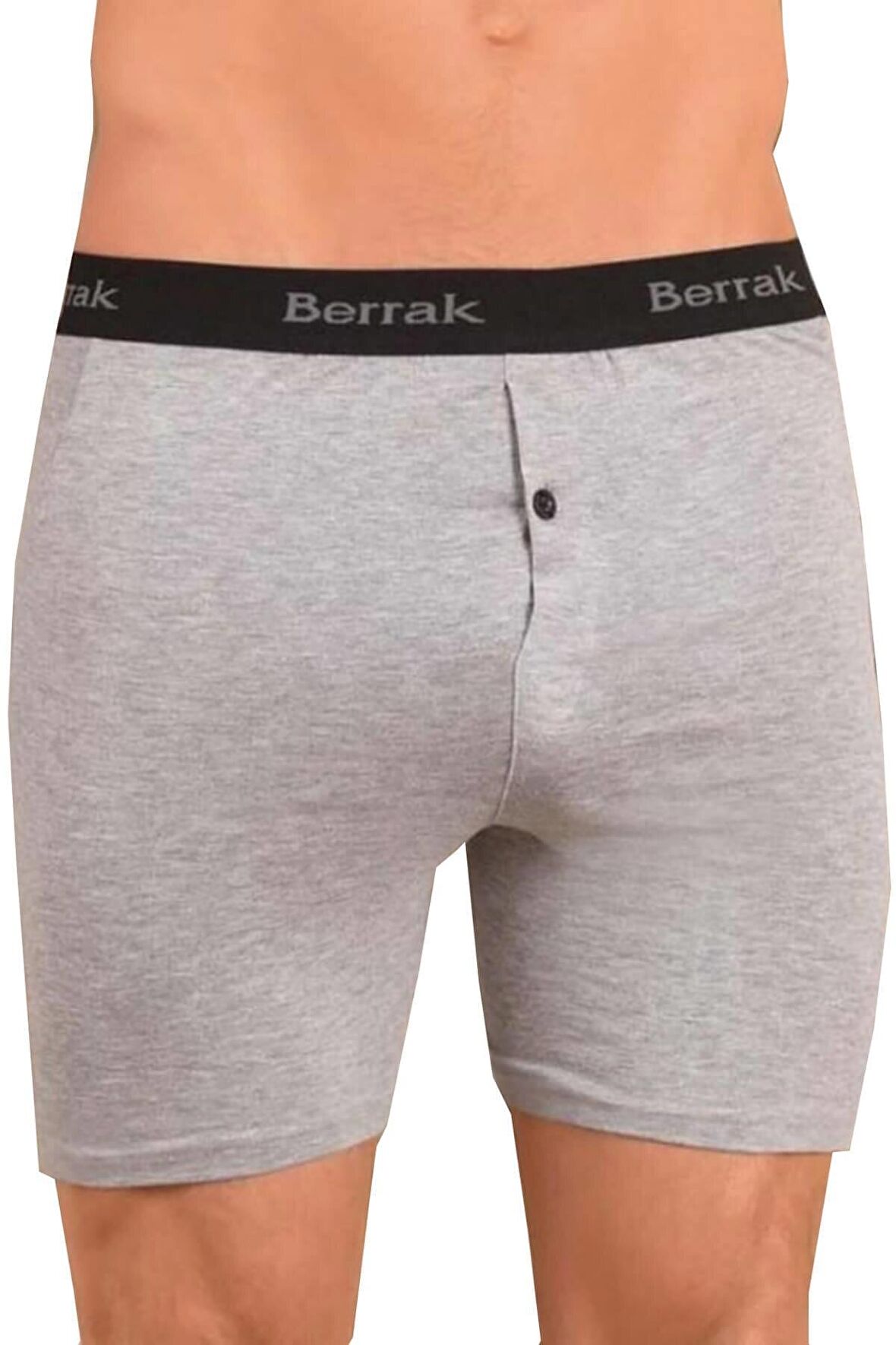 BERRAK 1059 Likralı Düğmeli Erkek Boxer 6 Adet 