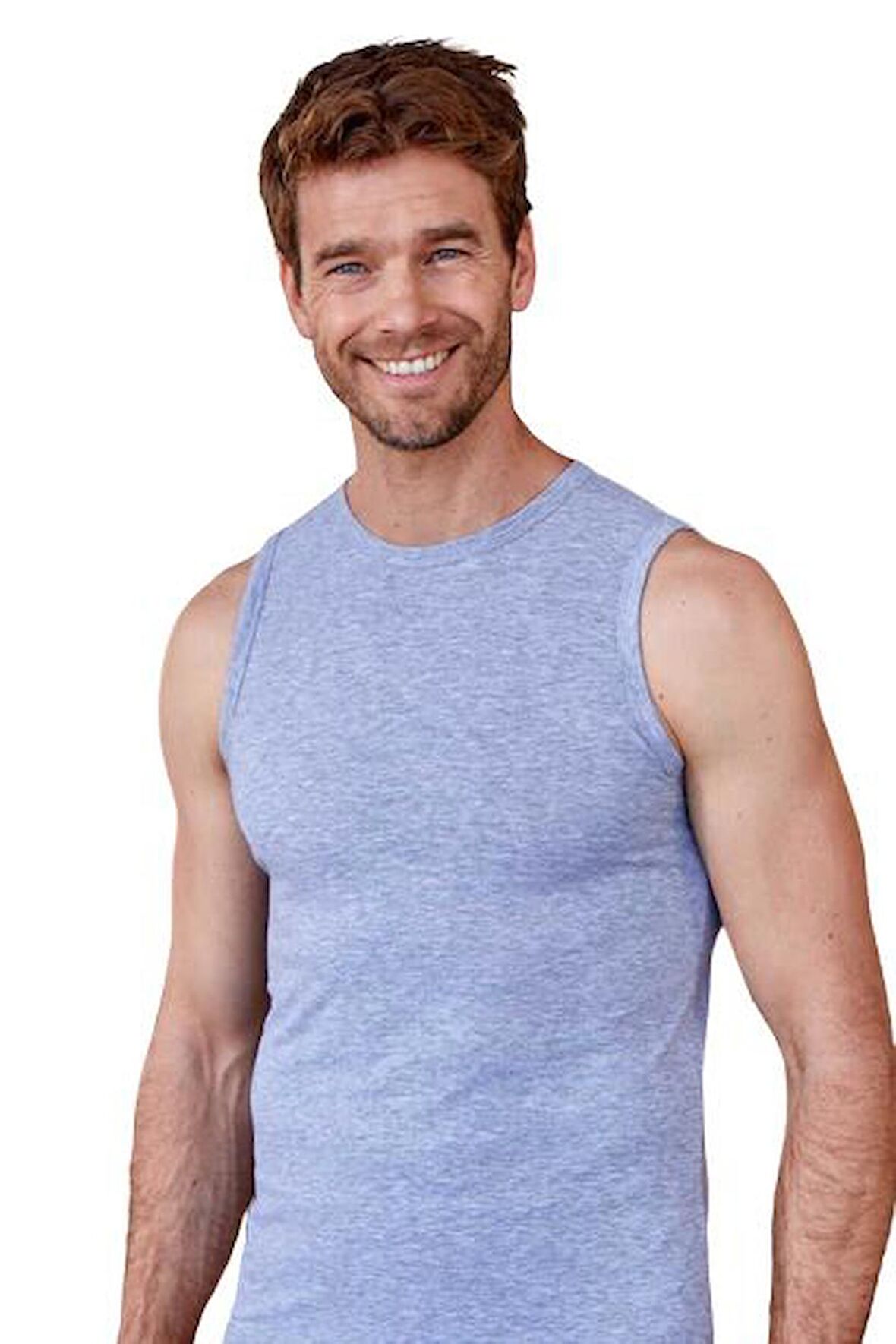 Berrak Erkek Likralı Süprem Kolsuz Bisiklet Yaka Atlet 3'Lü Paket - 1026