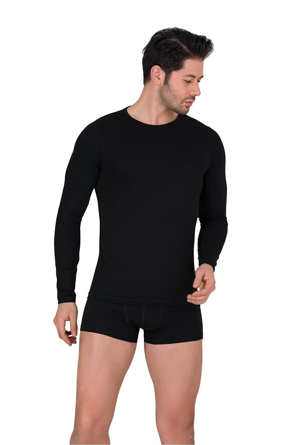 Berrak Erkek Badi Uzun Kol Bisiklet Yaka Atlet - 1025 - 1 Adet