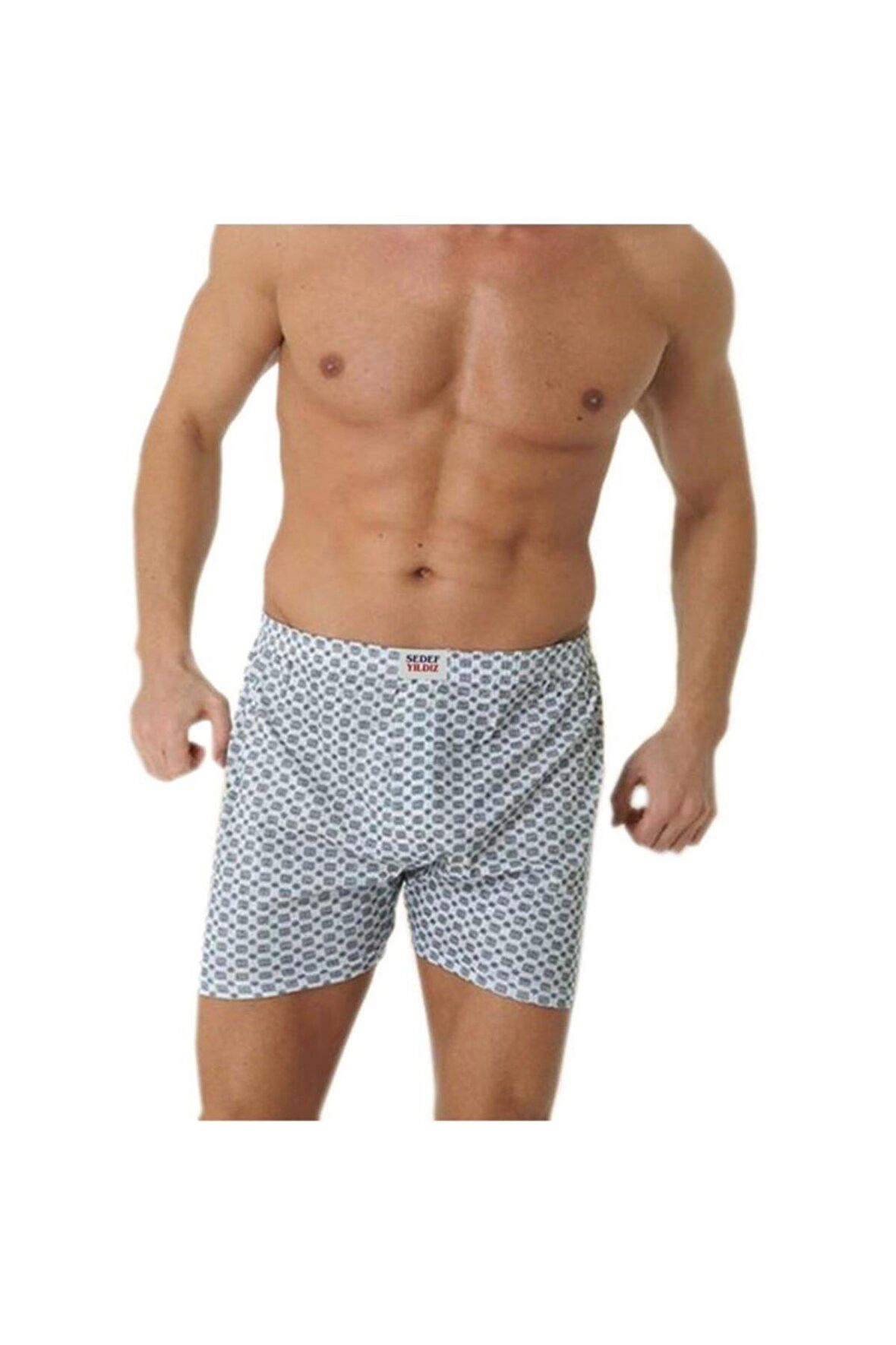 Sedef Yıldızı Erkek Desenli Penye Boxer 1012 - 6 Adet