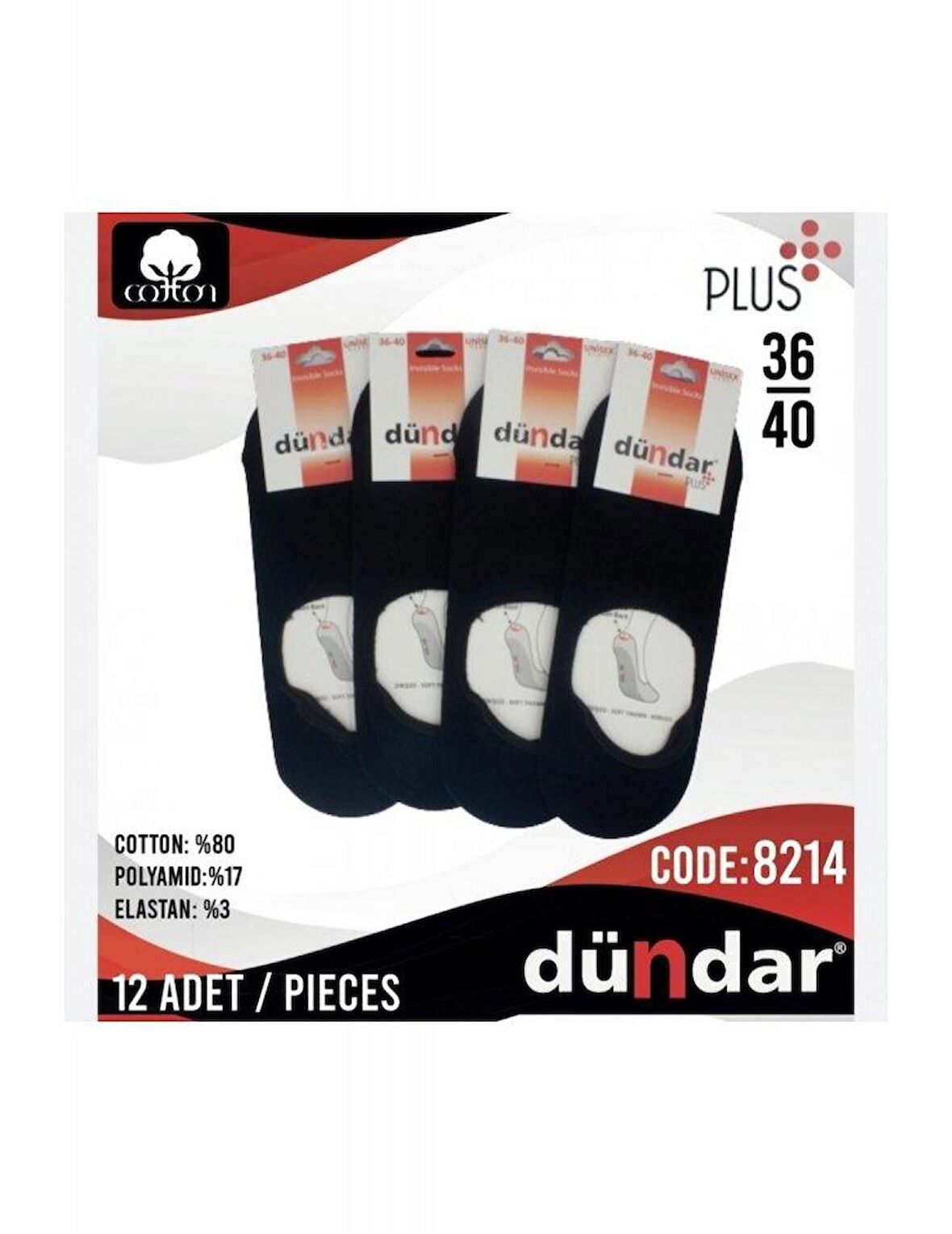 Dündar Kadın Penye Babet Çorap - 12 Adet