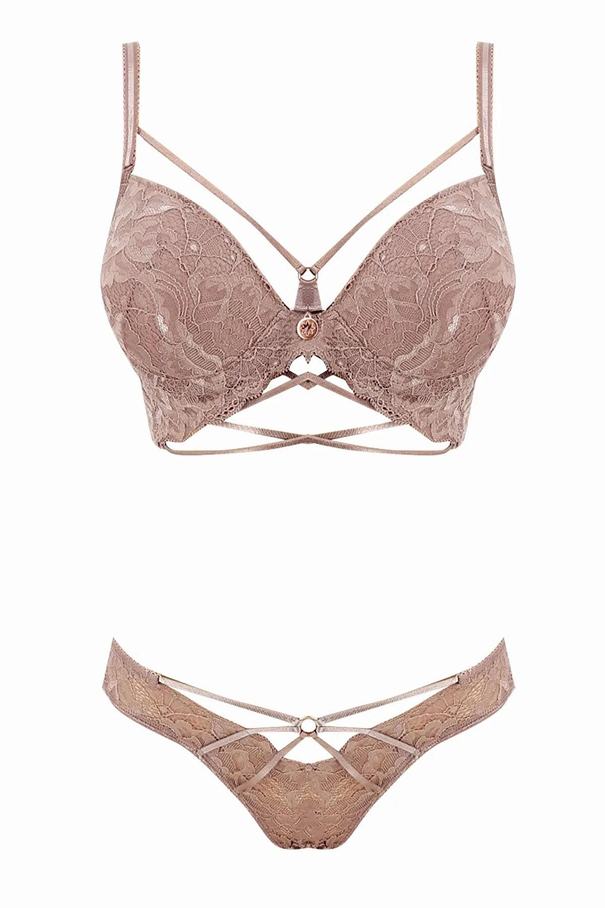 Le Jardin Kadın Silikonlu Biye Şeritli Dantelli Destekli Sütyen Takımı 5025 - 1 Adet