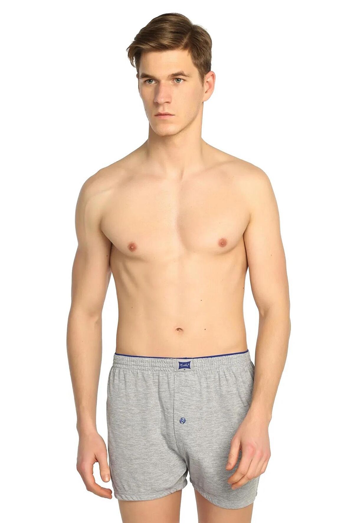 Tutku Erkek Penye Düğmeli Düz Renkli Boxer 0117 - 6 Adet