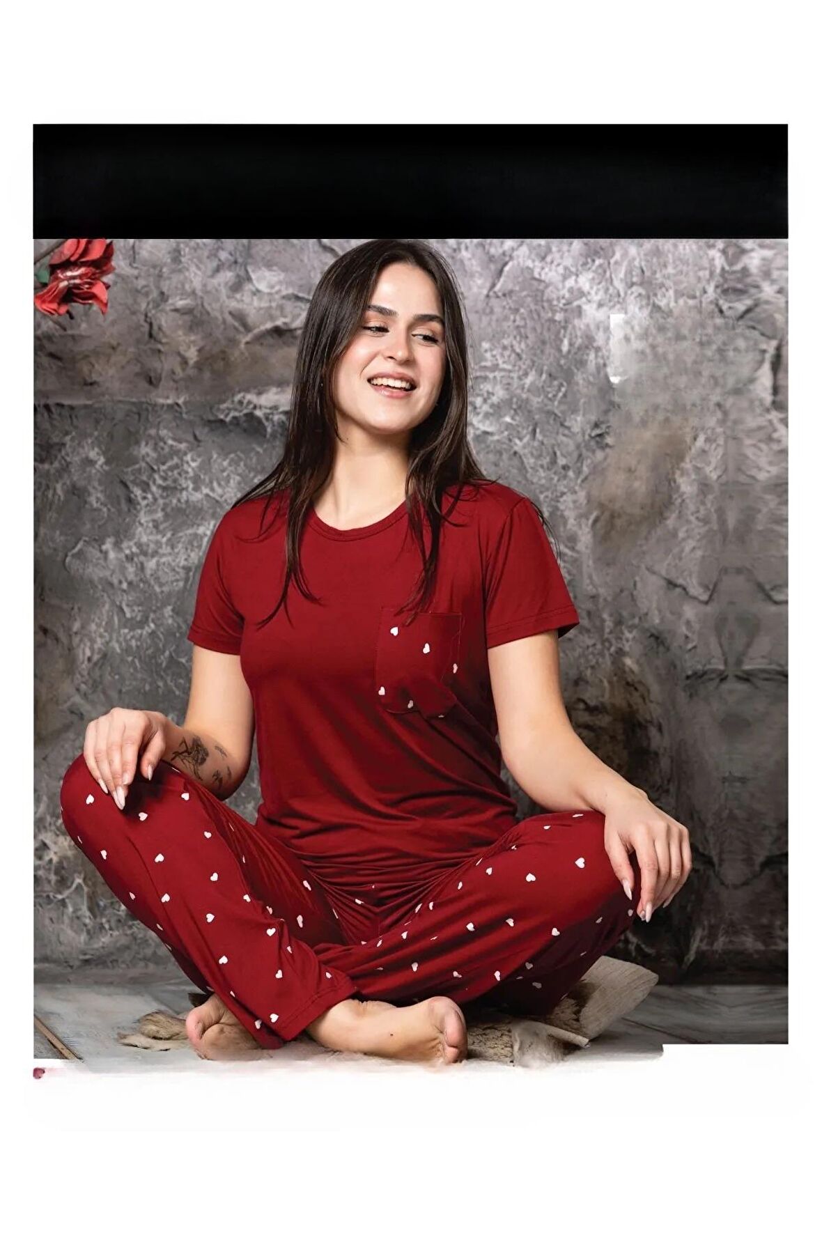 Charme Kadın Milan Bisiklet Yaka Kısa Kol Pijama Takımı P300/83- 1 Adet