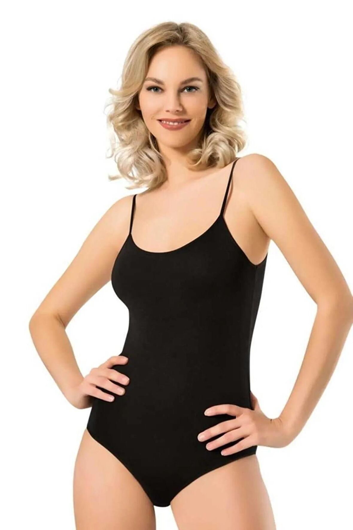 Namaldı Kadın Likralı İp Askılı Kancalı Body 261 - 6 Adet 