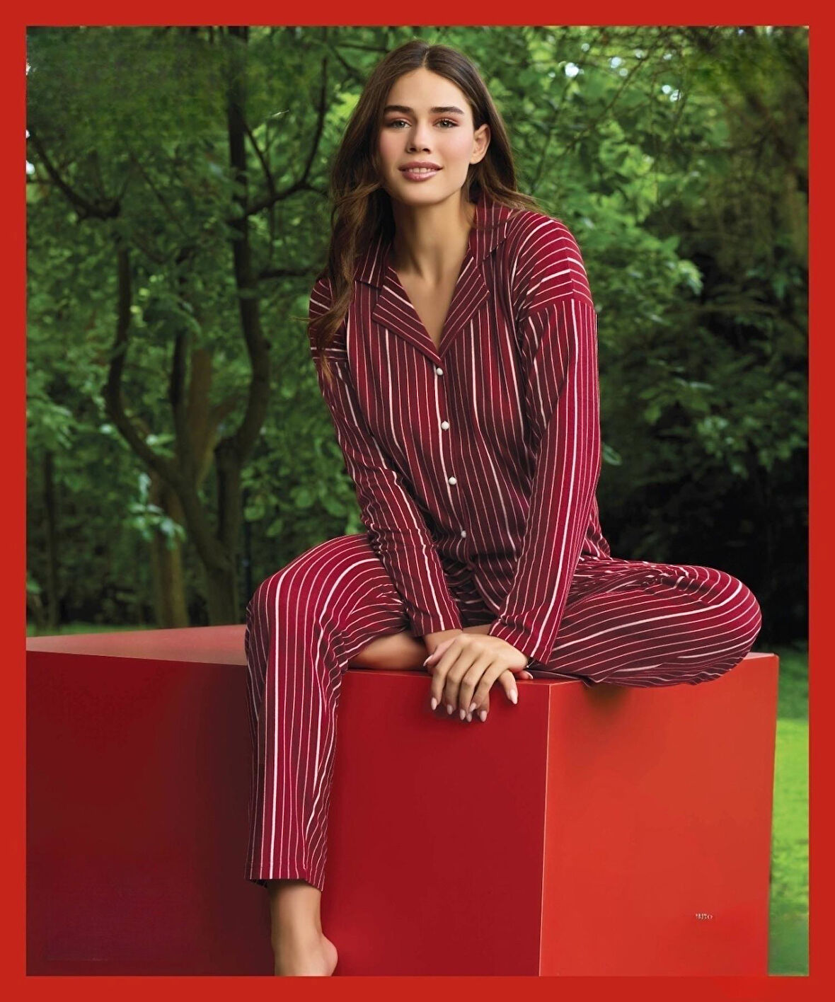 Pijamoni Kadın Süet Önden Düğmeli Likralı Pijama Takımı 6 - 1 Adet