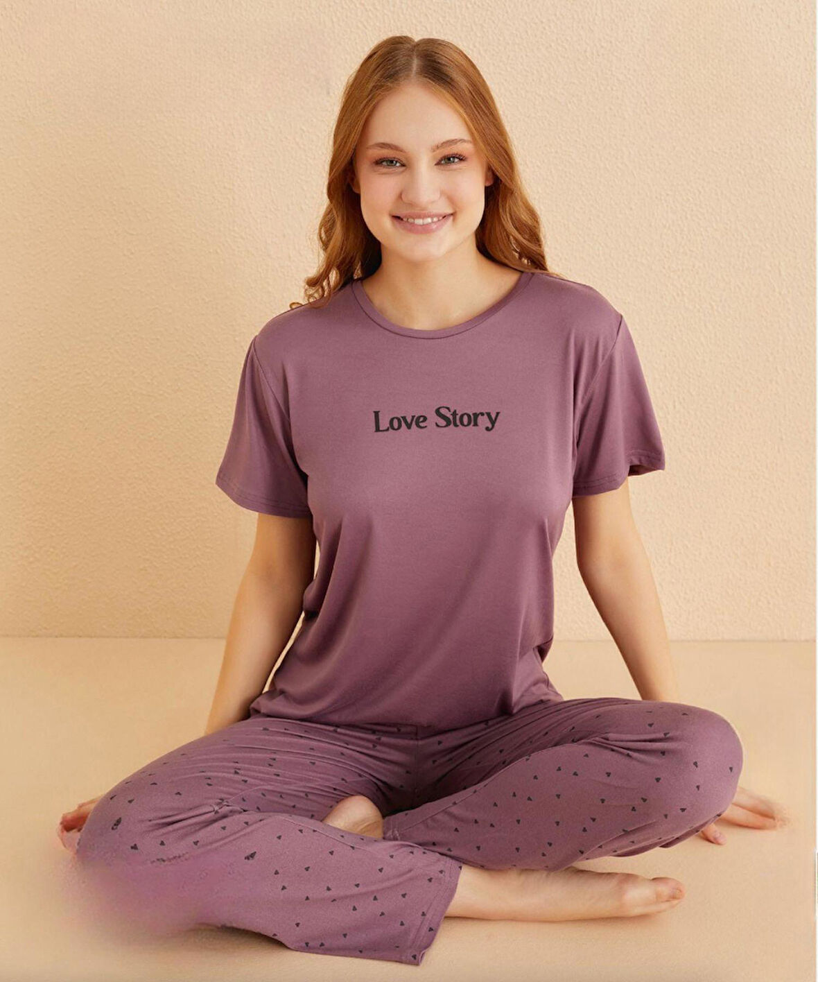 Mihra Kadın Bisiklet Yaka MİLAN Likralı Kısa Kol Pijama Takımı 50107L - 1 Adet