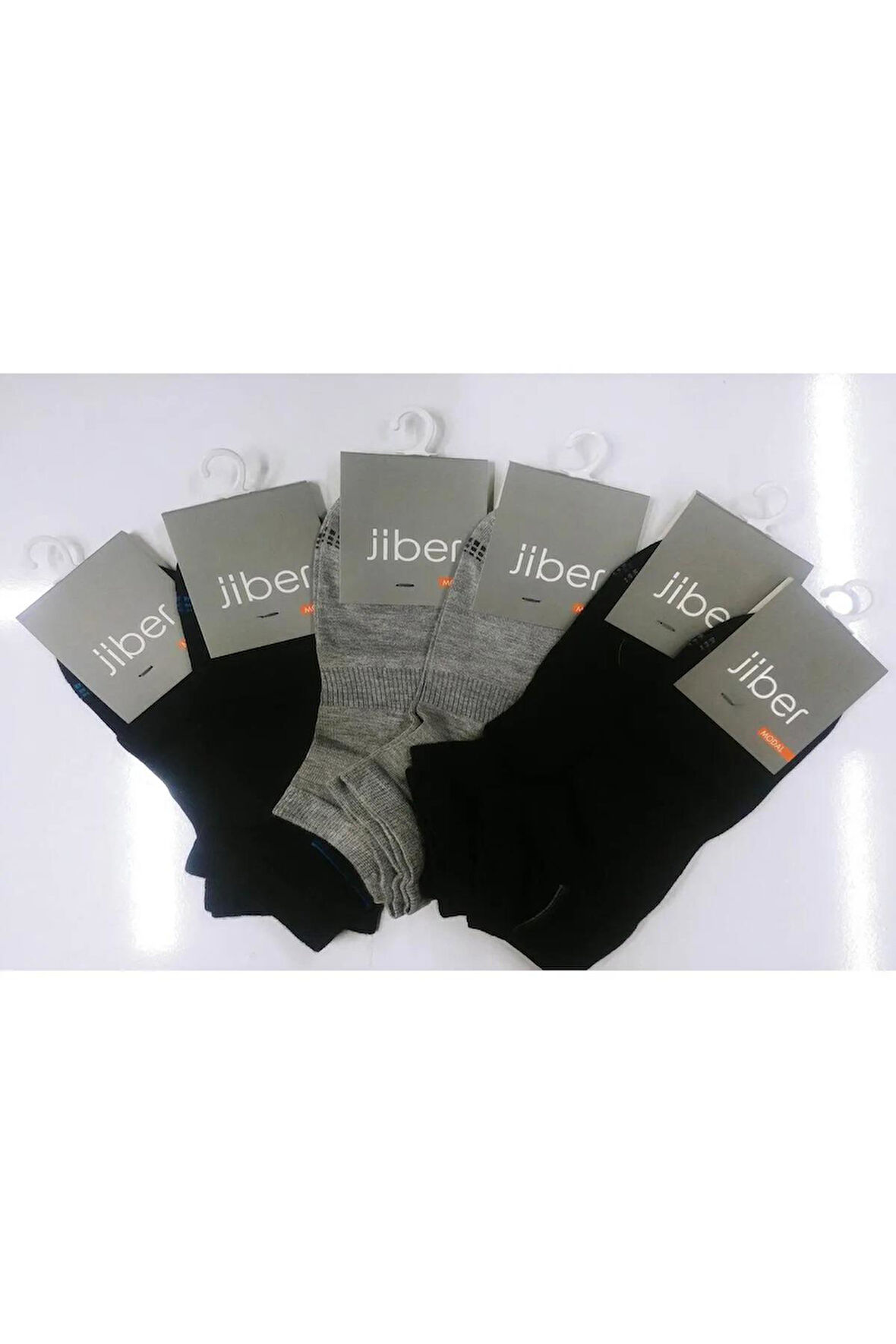 Jiber Erkek Modal Patik Likralı Çorap 6104/6106 - 6 Adet