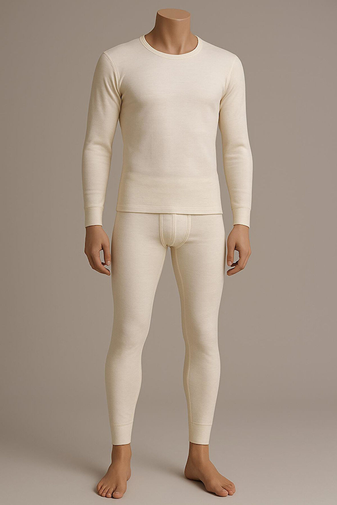 Hasyün Erkek %75 Yün Uzun Kollu Fanila Atlet Ve Uzun Don İçlik Takım 101/102E - 1 Set