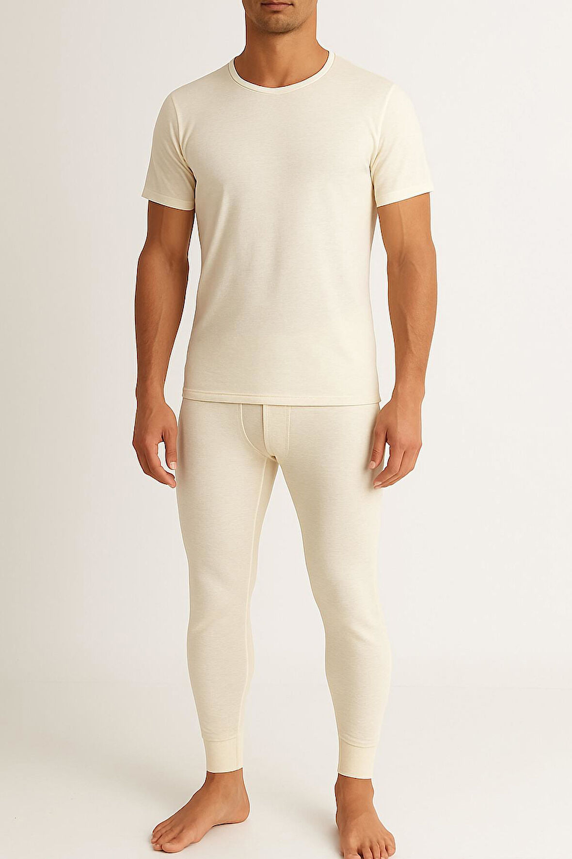 Hasyün Erkek %75 Yün KısaKollu Fanila Atlet Ve Uzun Don İçlik Takım 100/101E - 1 Set