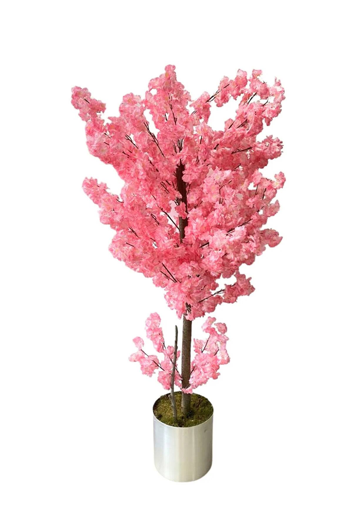 Kırık Pembe Bahar Dalı 180 Cm 30x30 Metal Saksı