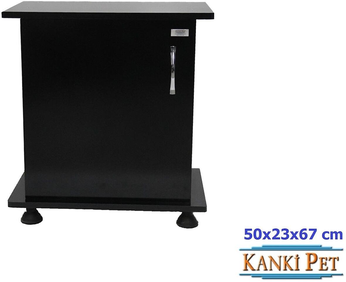 Kanki Pet  50 Cm MDF Akvaryum Sehpa Siyah Düz  50x23x67