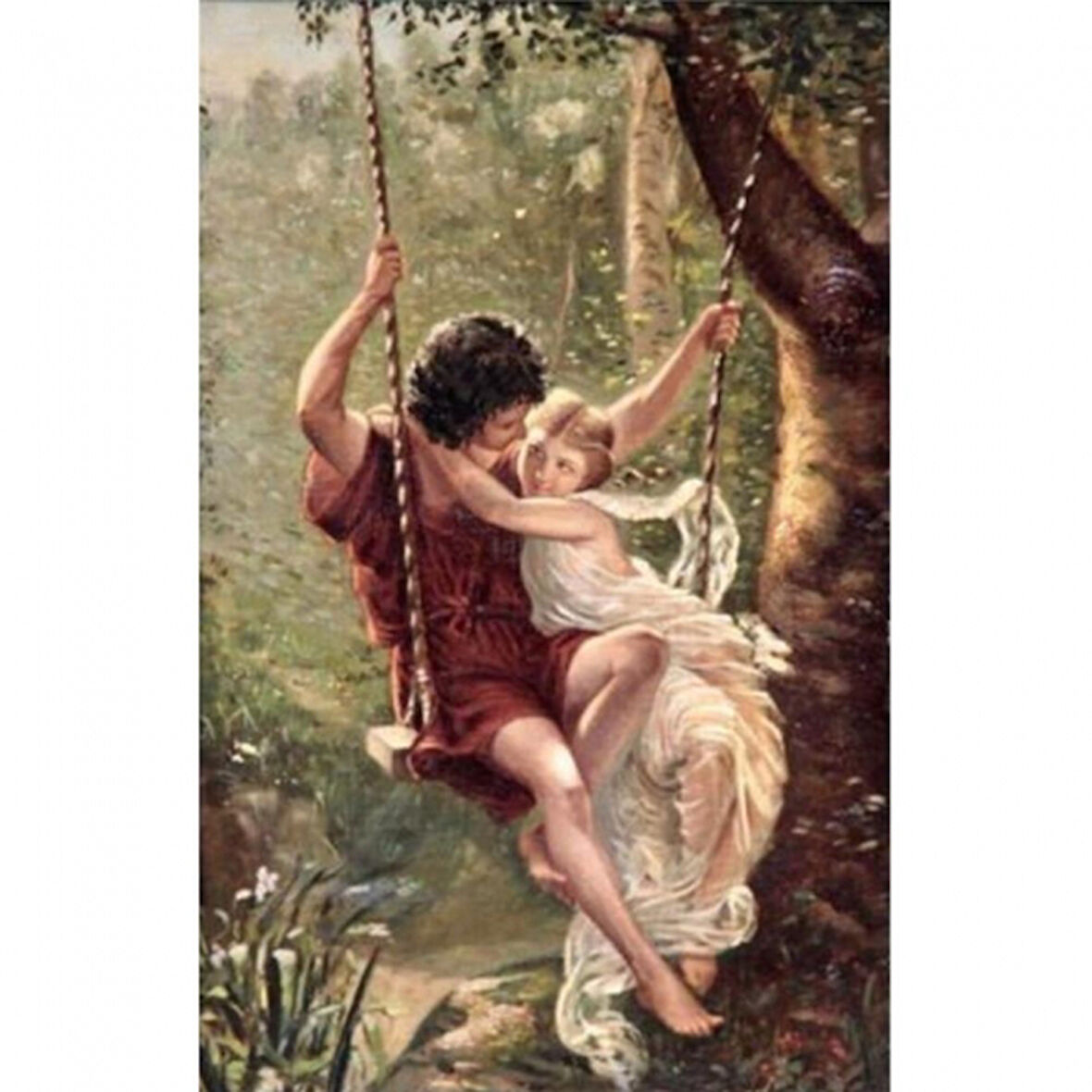 Canvas Aşk Salıncağı Sayılarla Boyama Seti  Kasnaklı 40 x 50 cm