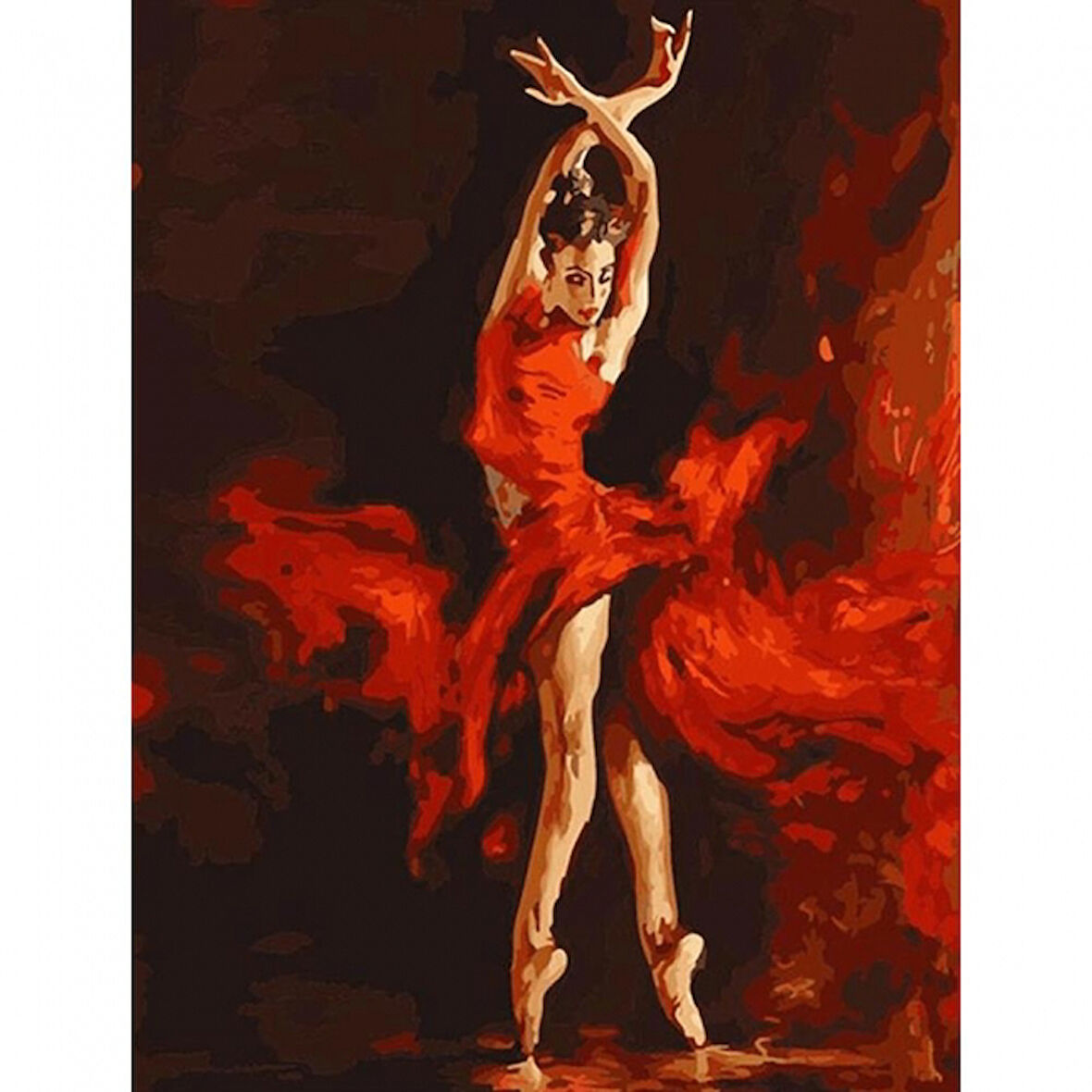 Canvas Aşkın Rengi ve Tango Sayılarla Boyama Seti  Kasnaklı 40 x 50 cm
