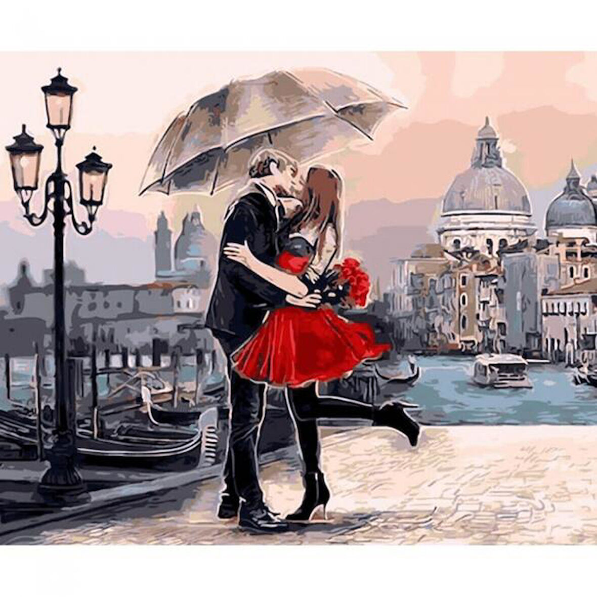 Canvas İlanı Aşk Sayılarla Boyama Seti  Kasnaklı 40 x 50 cm