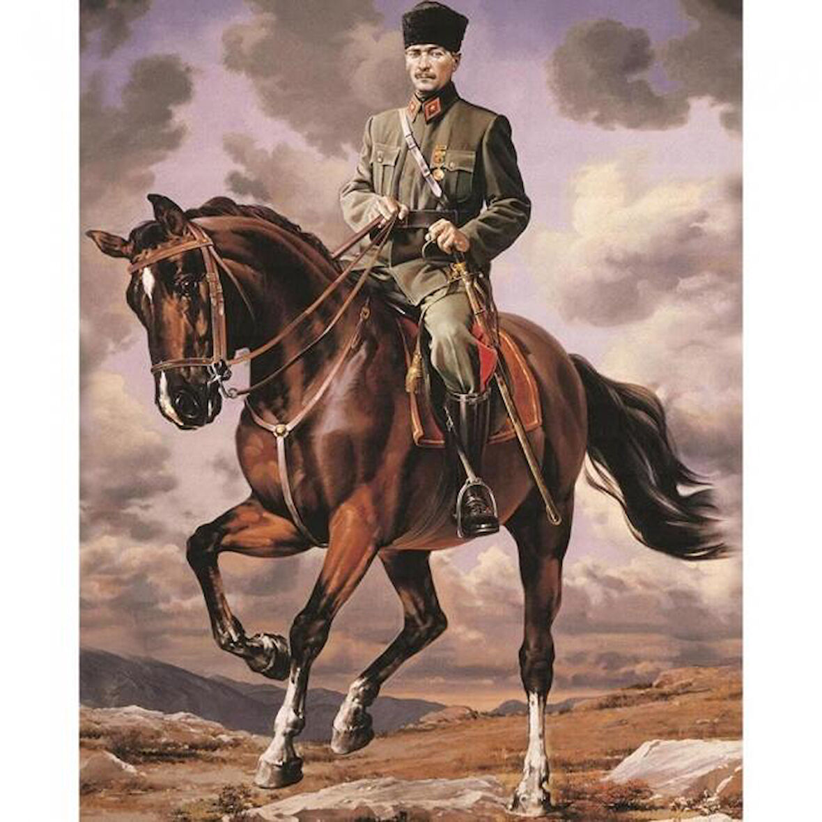 Canvas Atatürk Sayılarla Boyama Seti  Kasnaklı 40 x 50 cm