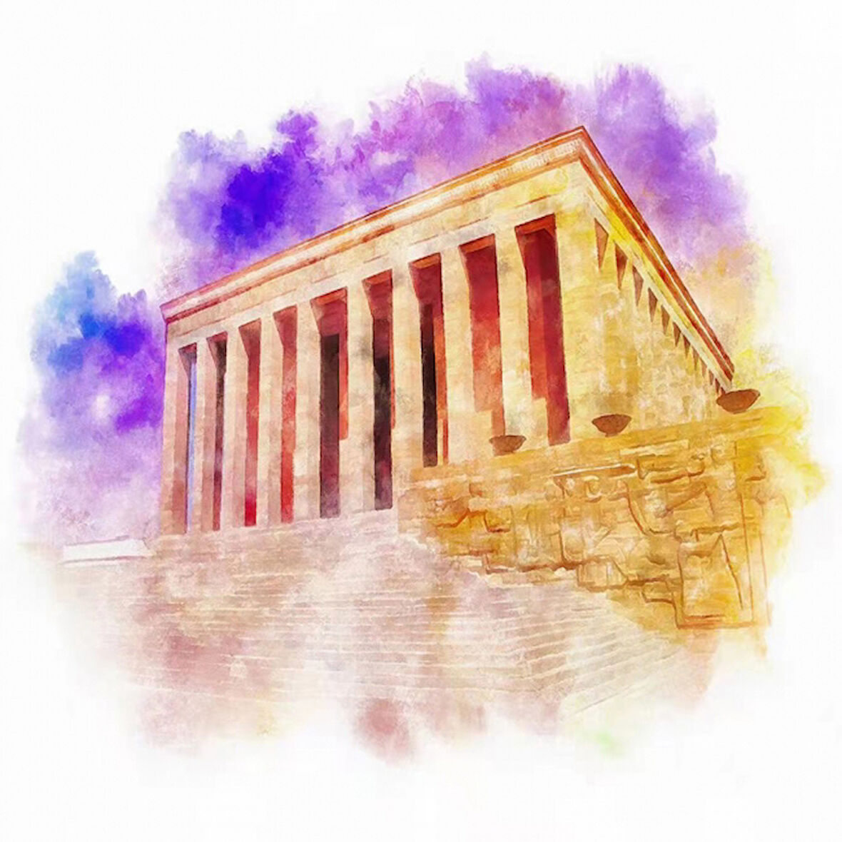 Canvas Renkli Anıtkabir Sayılarla Boyama Seti  Kasnaklı 40 x 50 cm