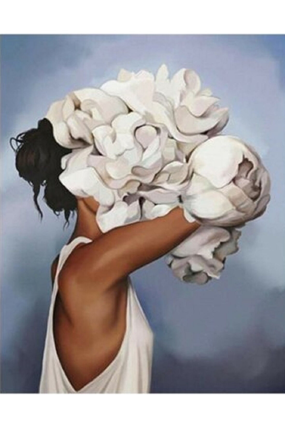 Canvas Çiçeklenmek 4 Sayılarla Boyama Seti   Kasnaklı 40 x 50 cm