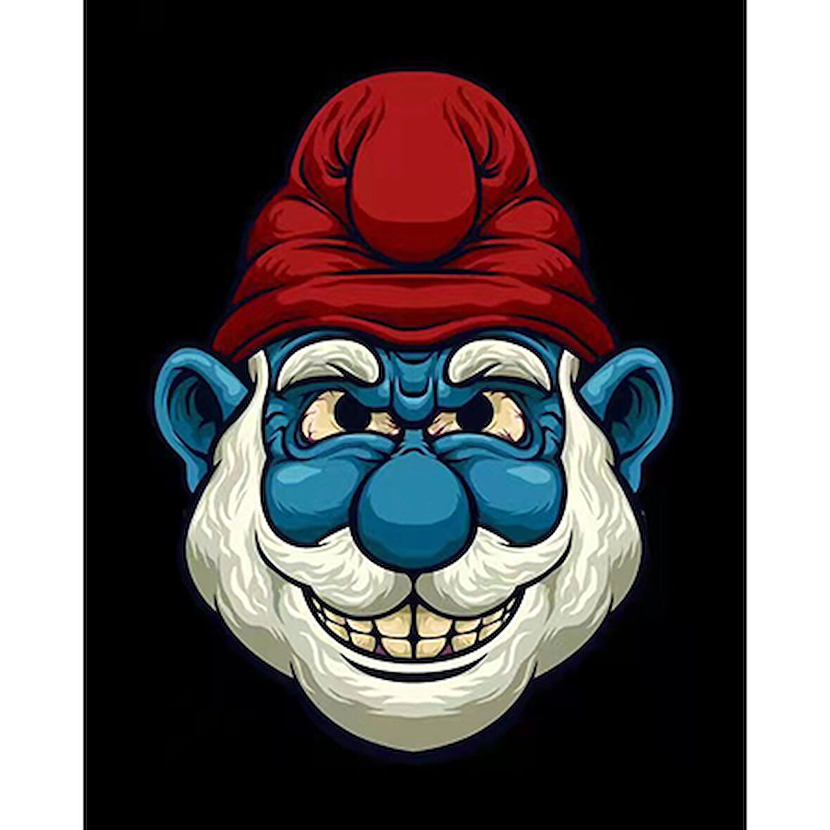 Canvas Şirin Babanın Kızgınlığı Sayılarla Boyama Seti  Kasnaklı 40 x 50 cm