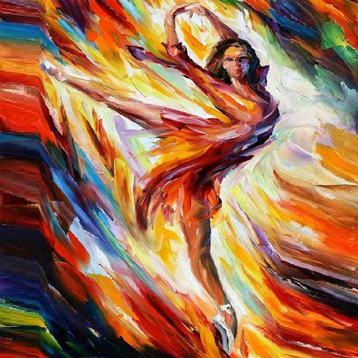 Canvas Renkli Balerin Sayılarla Boyama Seti  Kasnaklı 40 x 50 cm