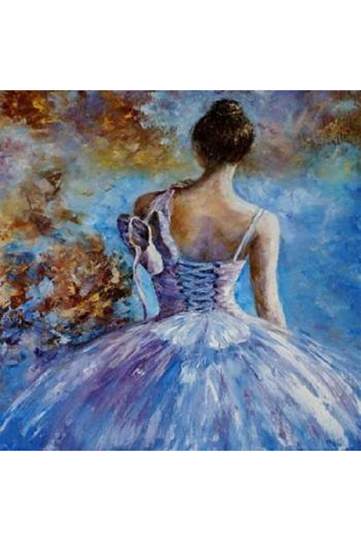 Canvas Balerinin Gidişi Sayılarla Boyama Seti   Kasnaklı 40 x 50 cm