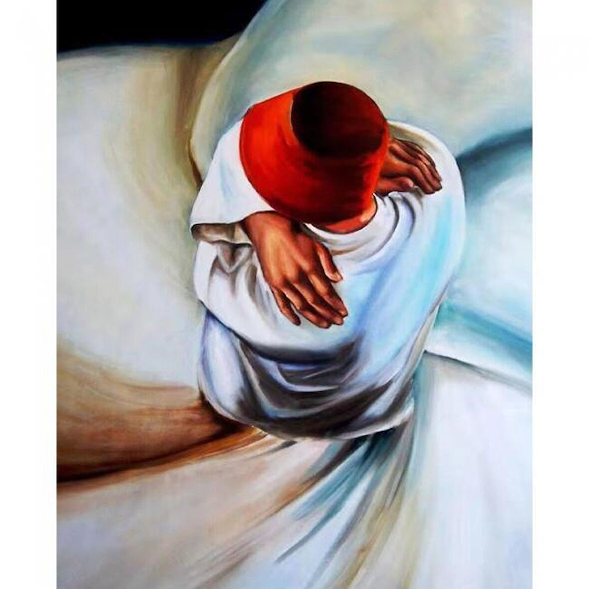 Canvas Mevlana ve Şems Sayılarla Boyama Seti  Kasnaklı 40 x 50 cm