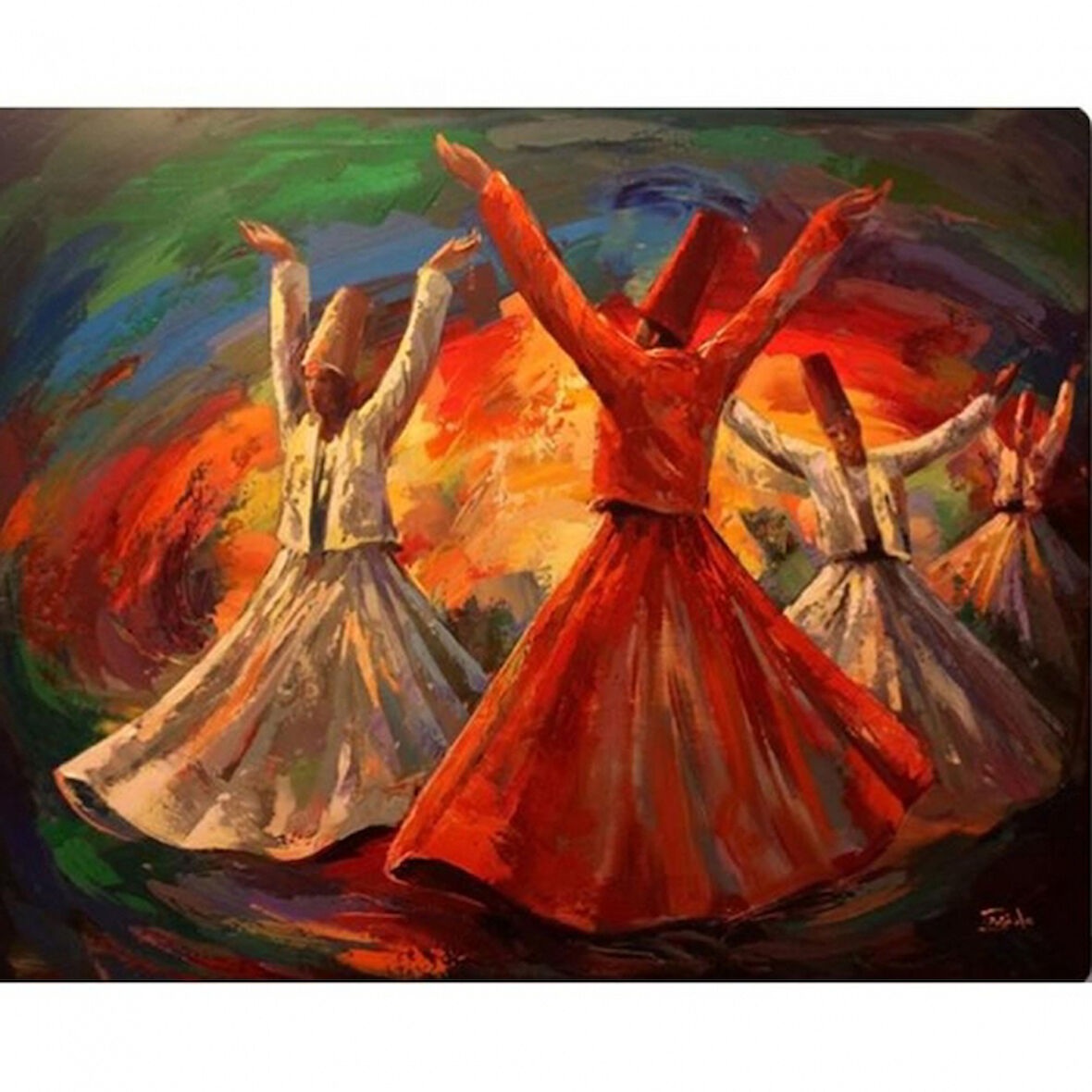 Canvas Mevleviler Sayılarla Boyama Seti   Kasnaklı 40 x 50 cm