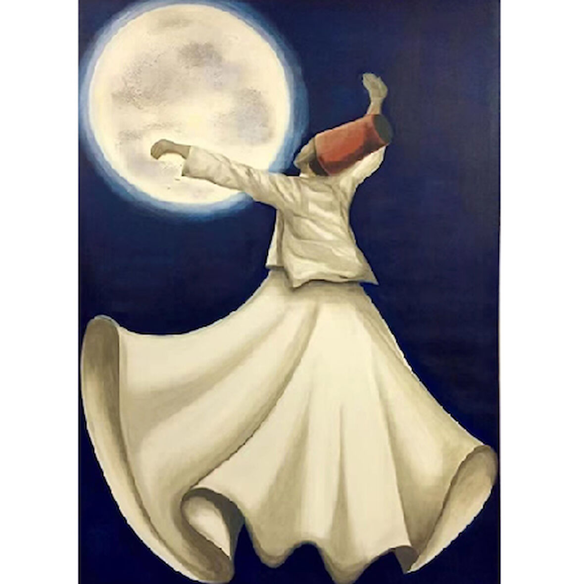 Canvas Mevlana 5 Sayılarla Boyama Seti  Kasnaklı 40 x 50 cm
