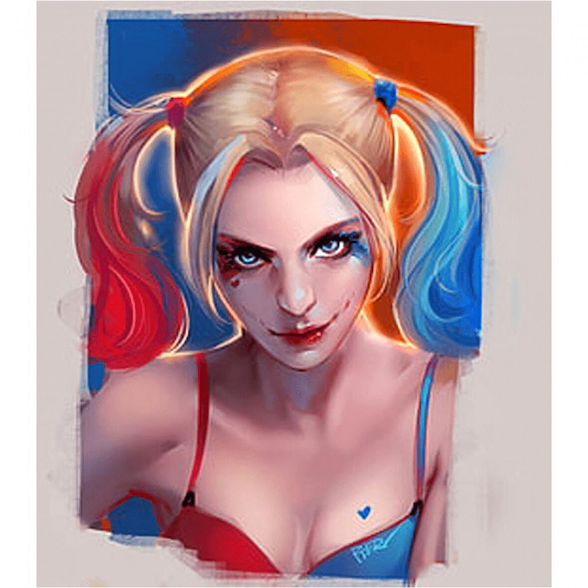 Canvas Harley Quinn Sayılarla Boyama Seti  Kasnaklı 40 x 50 cm