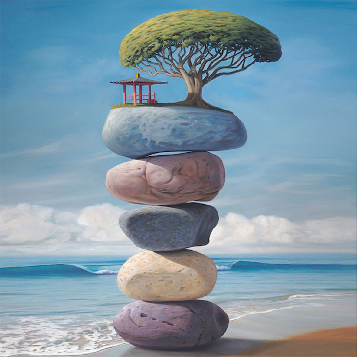 Canvas Huzurlu Yaşamak Sayılarla Boyama Seti  Kasnaklı 40 x 50 cm