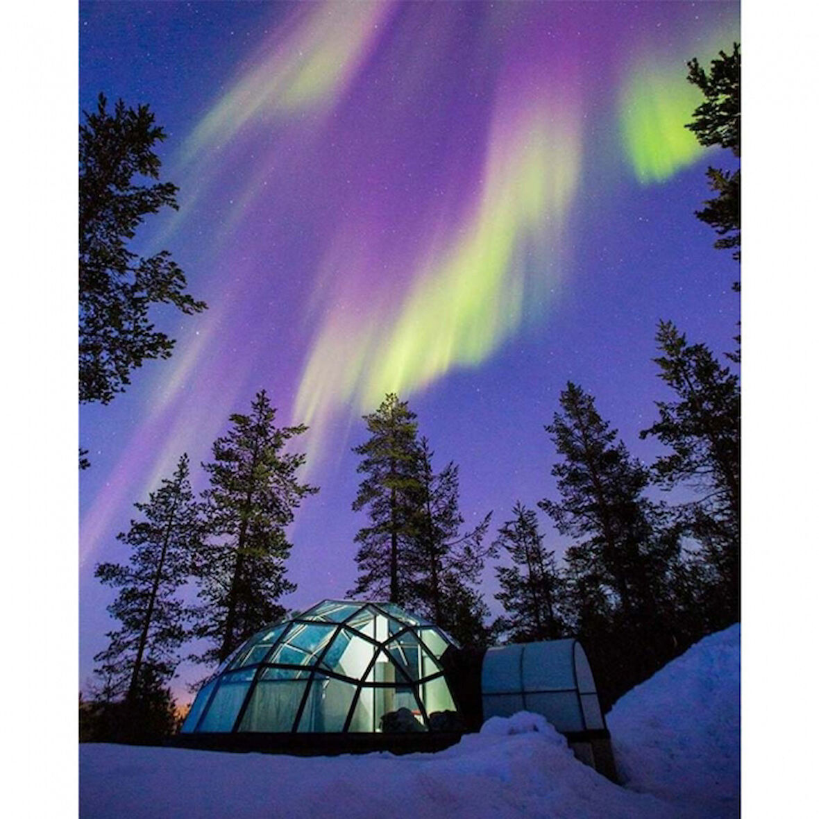 Canvas Kuzey Işıklarında Kamp Sayılarla Boyama Seti  Kasnaklı 40 x 50 cm