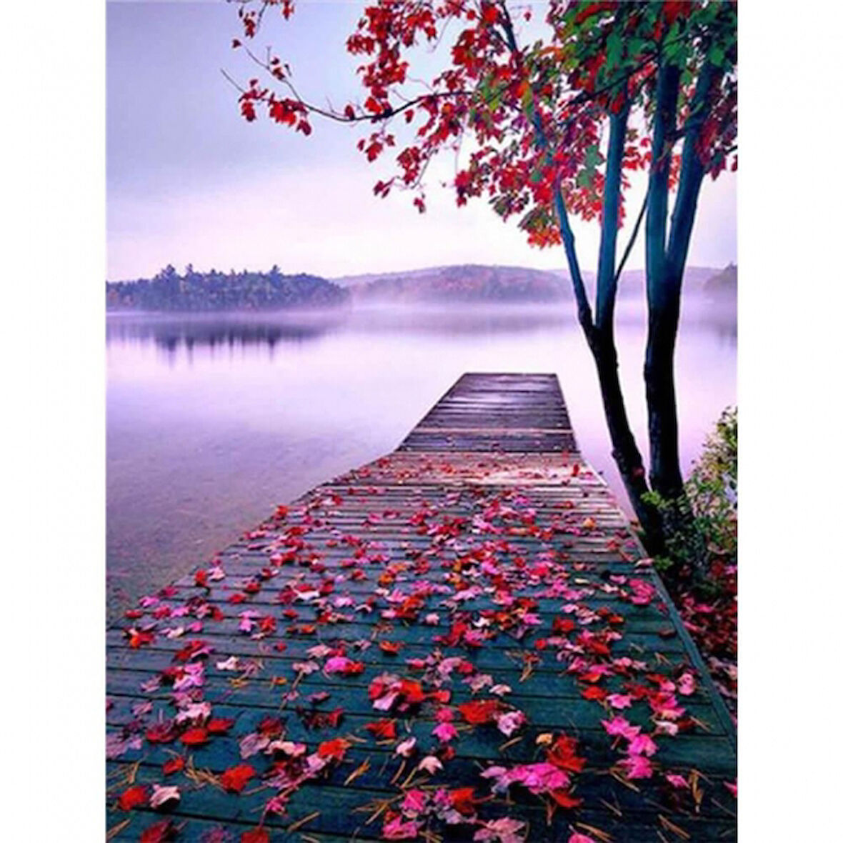 Canvas Manzara İskelesi Sayılarla Boyama Seti  Kasnaklı 40 x 50 cm