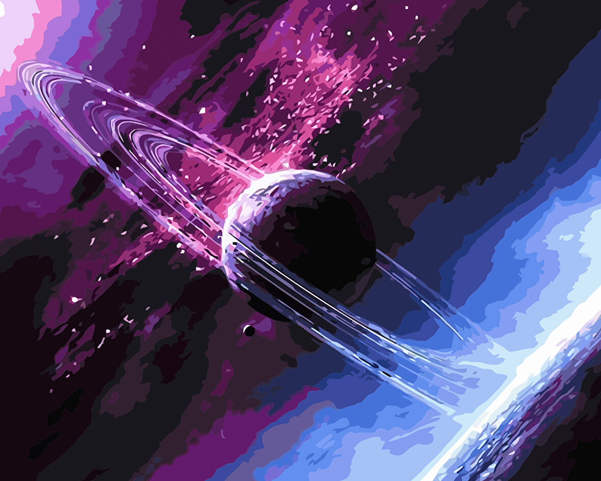 Canvas Galaksi Sayılarla Boyama Seti Kasnaklı 40 x 50 cm