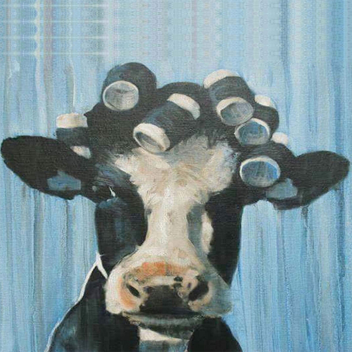 Canvas Bigudili İnek Sayılarla Boyama Seti  Kasnaklı 40 x 50 cm