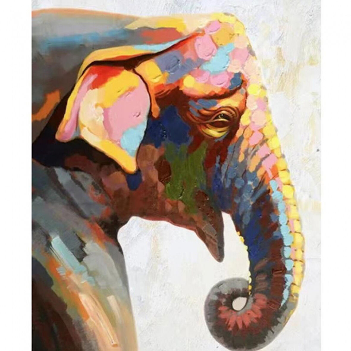 Canvas Yaşlı Fil Sayılarla Boyama Seti  Kasnaklı 40 x 50 cm