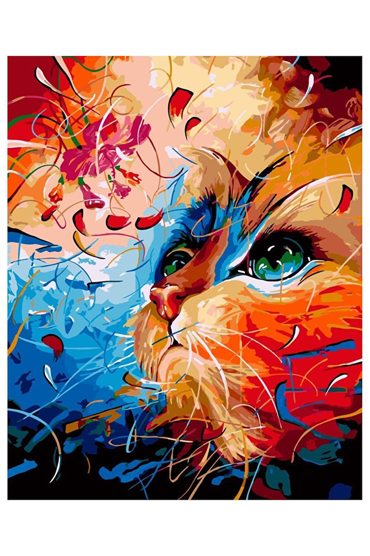 Canvas Kedi Portre 1 Sayılarla Boyama Seti   Kasnaklı 40 x 50 cm