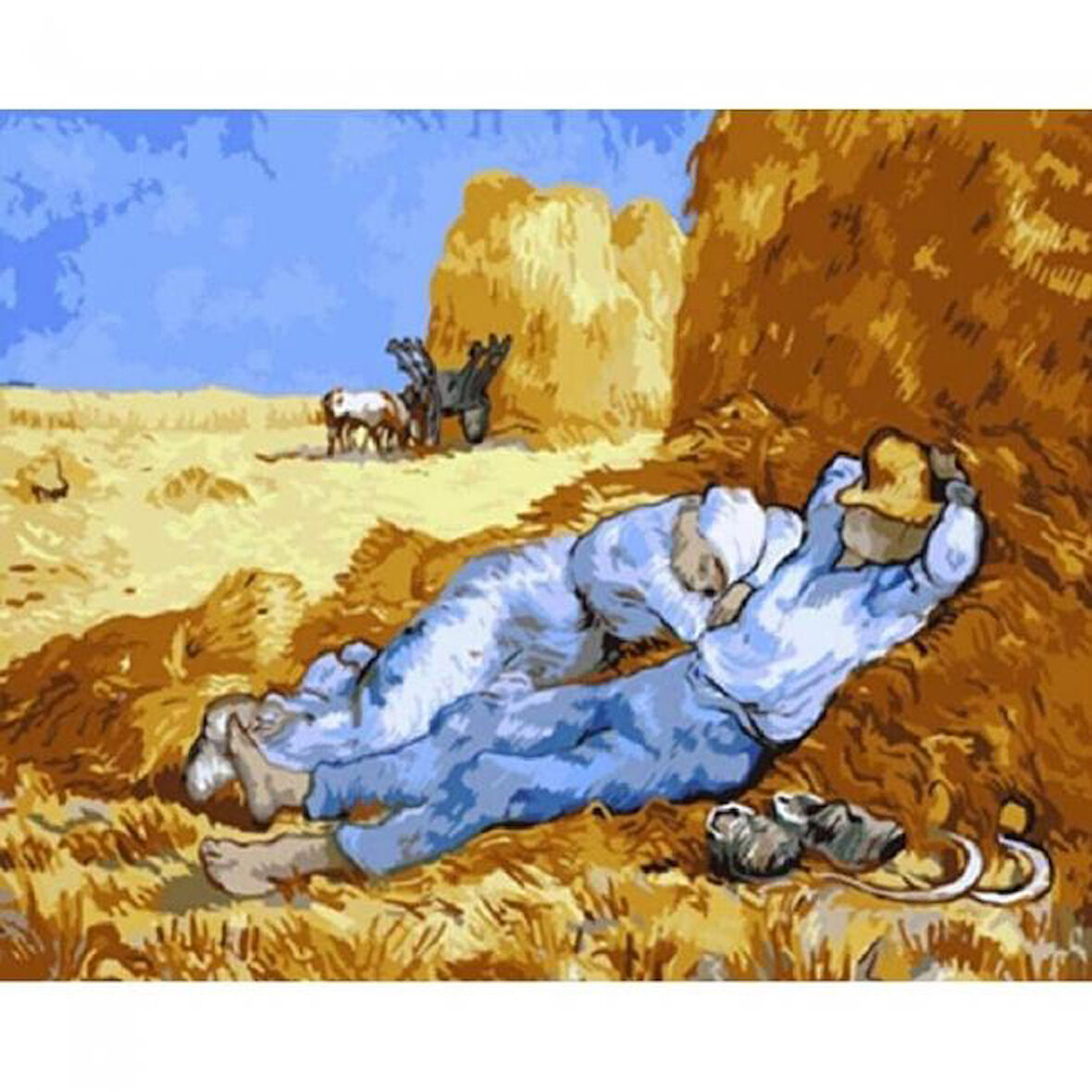 Canvas Öğle Uykusu Sayılarla Boyama Seti  Kasnaklı 40 x 50 cm