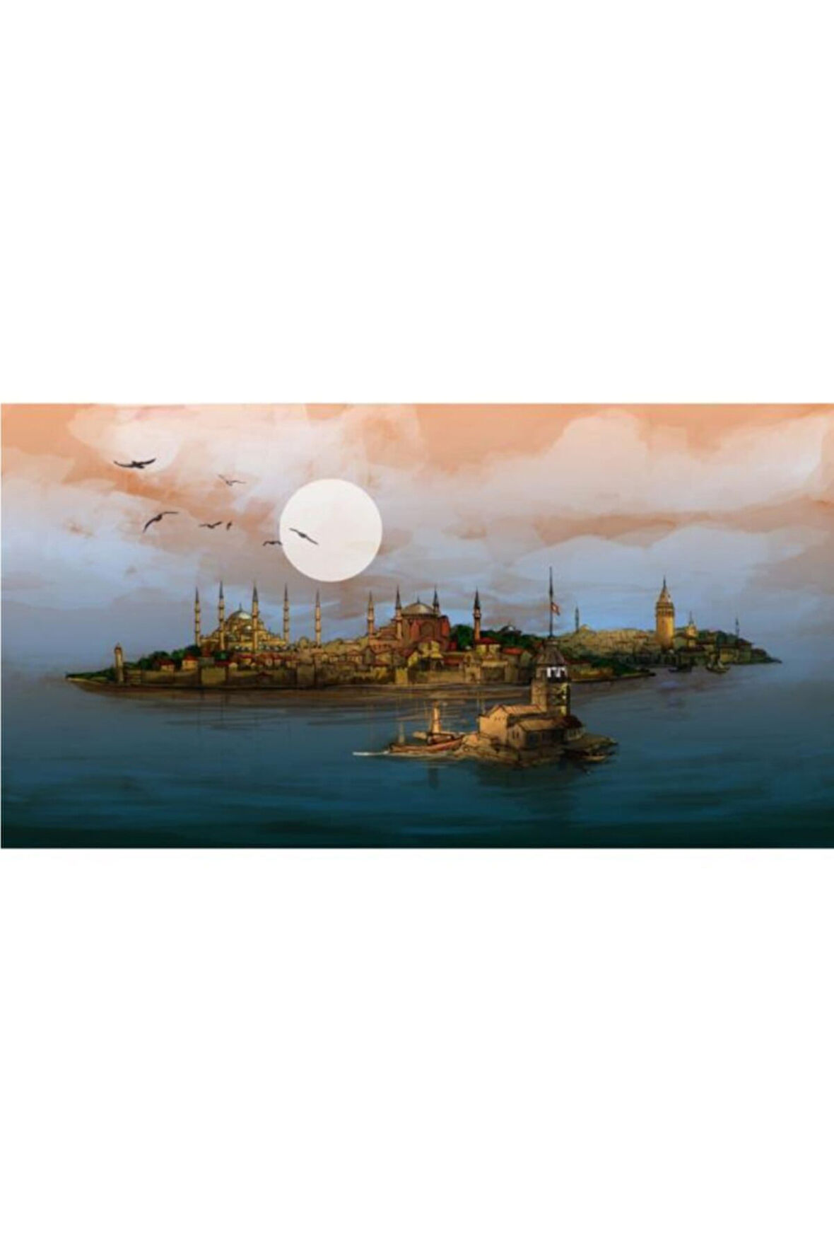 Canvas Bir İstanbul Masalı Sayılarla Boyama Seti  Kasnaklı 40 x 50 cm
