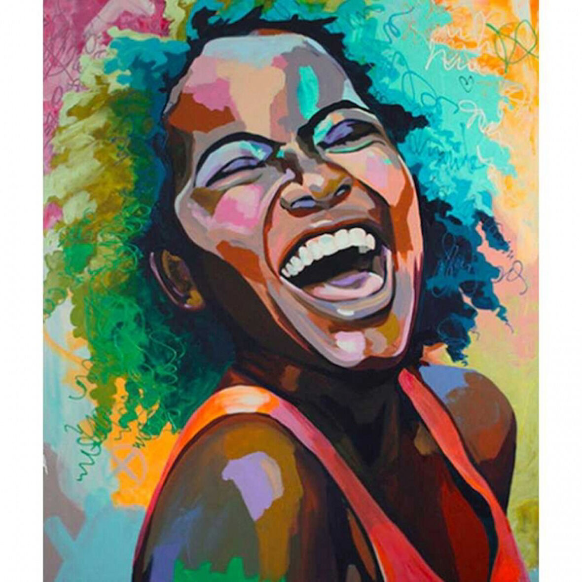 Canvas Afrika Kahkası  Sayılarla Boyama Seti  Kasnaklı 40 x 50 cm