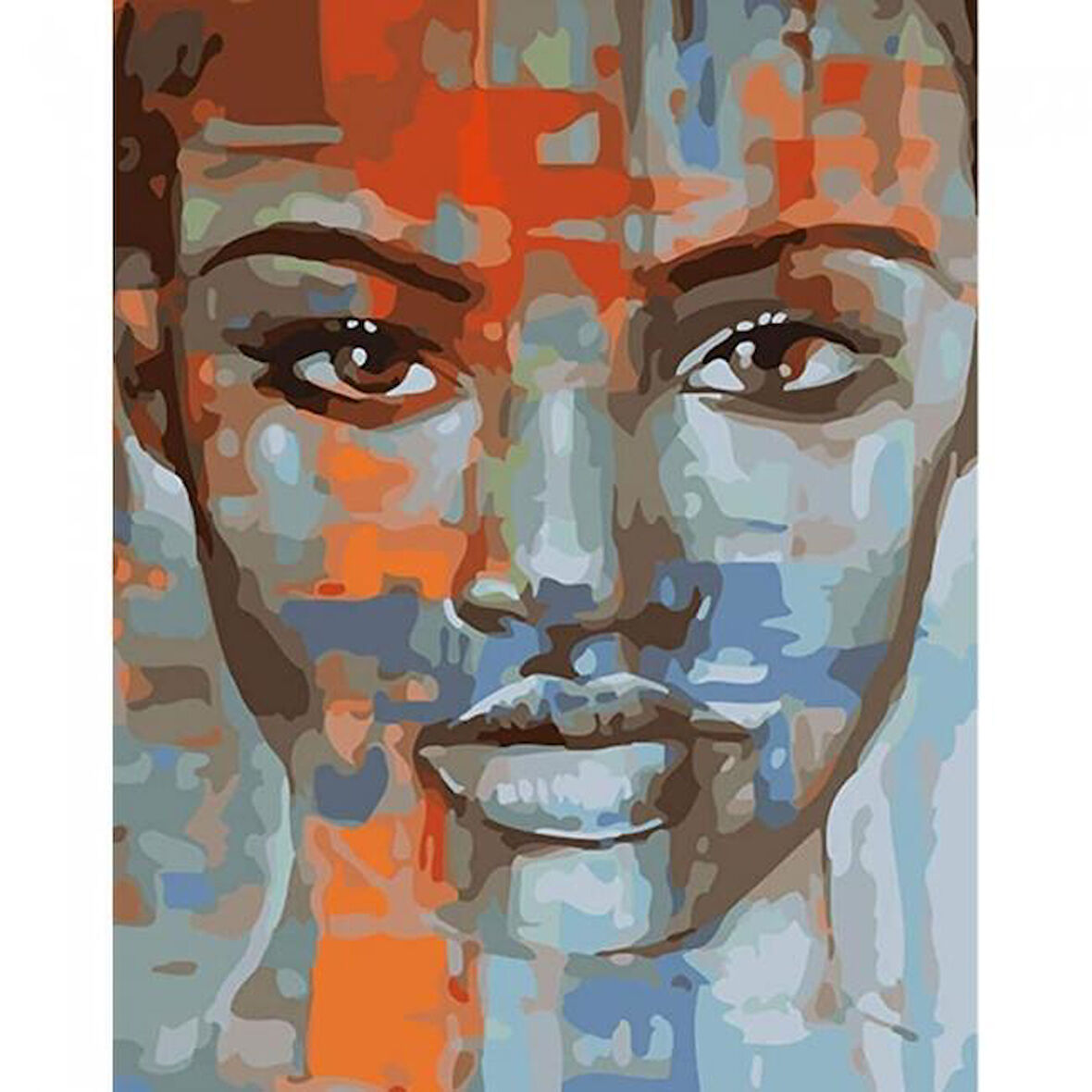 Canvas Afrikalı Güzel 3 Sayılarla Boyama Seti  Kasnaklı 40 x 50 cm